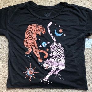 BWT free people crop tiger shirt